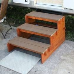 Portable Stairs, Rv Stairs, Retractable Stairs, Camper Steps, Rv Mods, Building Stairs, Rv Homes, Rv Tips, Wood Steps