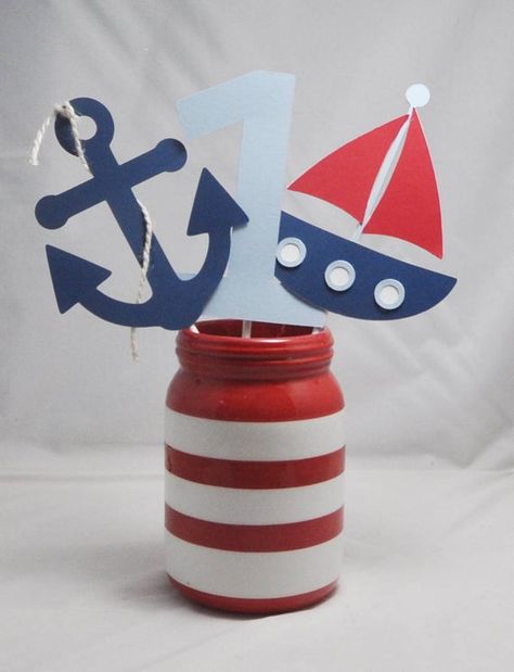 Nautical Party Centerpieces, Anchor ... Nautical Party Centerpieces, Nautical Centerpiece, Sailor Birthday, Sailor Theme, Nautical Birthday Party, First Birthday Boy, Nautical Themed Party, Nautical Birthday, Nautical Party