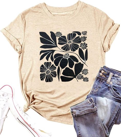 PRICES MAY VARY. ❀Breezy Style: Soft and Breathable,Made from a cotton and polyester,Lightweight short sleeve t-shirt features a flowing floral print perfect for Summer weather comfort. ❀Flowers t-shirt Design: Flowers Shirts,Boho Flower T Shirt, Vintage Floral Graphic Shirt ,Botanical Tee Wildflowers Shirts Garden Lover Top ,Floral Graphic Retro Shirt The women wildflower T Shirt,Fashion Friend Casual Loose Blouse Tees,Classic Vintage Country Music short sleeve Tee Shirt For Women Juniors Girls Floral Shirts Women, Boho Graphic Design, Botanical Tshirt, Printed Tshirt Women, Vintage Floral Shirt, Breezy Style, Floral Shirts, Spring T Shirts, Etsy Ideas