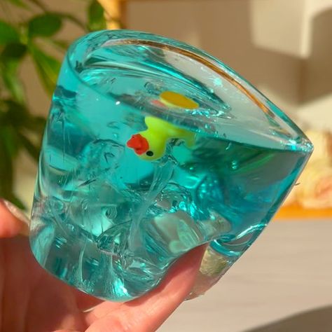 Duck in Water | Cute Duck Clear Slime Hope Scope, Cute Slime, Slime Aesthetic, Duck In Water, Water Slime, Practice Patience, Slime Ingredients, Pretty Slime, Slimes Supplies