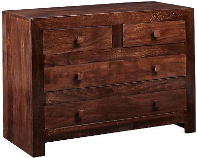 Chests of Drawers, Furniture, Home, Furniture & DIY Contemporary Style Furniture, Mango Wood Furniture, Chest Furniture, 4 Drawer Chest, Dark Mahogany, Black Friday Furniture Sale, Dark Walnut Stain, Modern Contemporary Style, Wood Chest