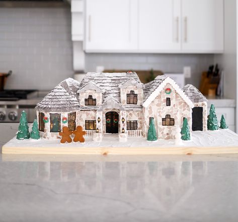 gingerbread house Gingerbread Mansion, Christmas Playlist, Christmas Gingerbread House, Jolly Rancher, Faux Brick, Creative Challenge, Viral Tiktok, Gingerbread Houses, House Beautiful