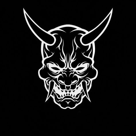 japan tattoo design oni mafia yakuza Oni Mask Logo, Omi Mask, Shinigami Mask, Oni Mask Design, Oni Demon Mask, Mascara Hannya, Oni Maske, Mascara Oni, Japanese Hannya Mask