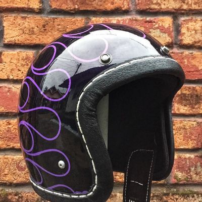 Open Face Helmets · Fancy Helmets · Online Store Powered by Storenvy Airbrushed Helmets, Predator Helmet, Open Face Motorcycle Helmets, Airbrush Painting, Cool Motorcycle Helmets, Custom Motorcycle Helmets, Helmet Paint, Half Helmets, Rat Bike