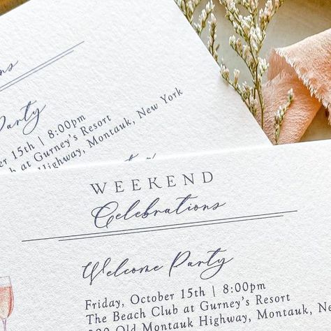 WEDDING INVITATIONS on Instagram: "weekend details card, but make it fun 🥂 . add any additional details card to your invitation set - weekend details, welcome cocktails, weekend itinerary, rehearsal dinner + more" Wedding Weekend Invitation, Cocktail Party Invitation, Weekend Itinerary, Welcome Drink, West Wedding, Welcome To The Party, Wedding Weekend, Wedding Stationary, Invitation Set