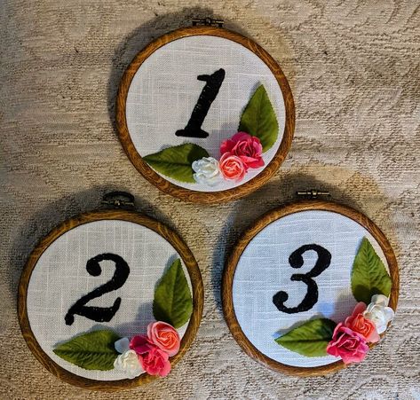 Hand Embroidering My Table Numbers To Hang In The Centerpieces! 3 Done, 17 To Go Diy Wedding Tips, Wedding Tips And Tricks, Glow Stick Wedding, Rustic Beach Wedding, Diy Centerpiece, Diy Wedding Ideas, Diy Wedding Dress, Centerpiece Table, Wedding Embroidery