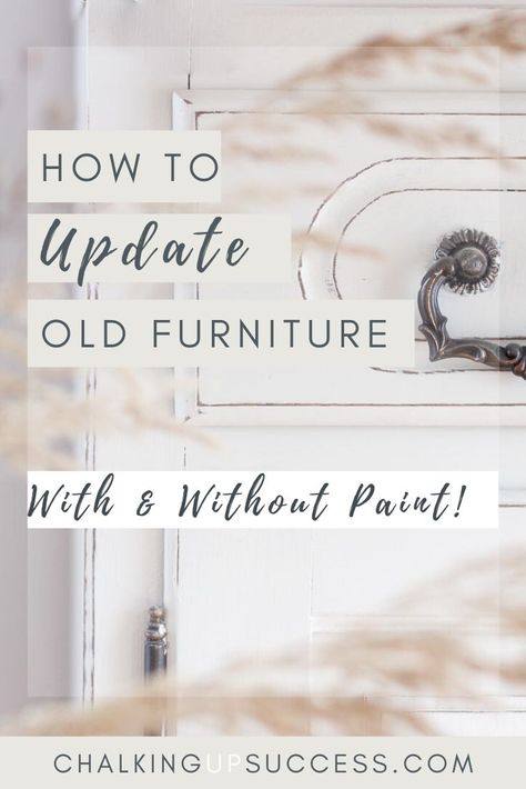 How to update old Furniture the Easy Way | Learn how to redo and modernize traditional furniture with or without paint by using wallpaper, non-permanent peel-and-stick wallpaper, rub-on furniture transfers, decals or paint. You have to see these beautifully simple DIY makeover ideas. They will make you want to start a furniture flipping project today! #thriftstorefinds # #diyfurniture #updatingfurniture #cusblog #furnituretransfers #furnituremakeover How To Modernize Old Furniture, Update Old Furniture, Diy Makeover Ideas, Update Furniture, Dark Brown Furniture, Distressed Furniture Painting, Furniture Transfers, Diy Furniture Flip, Farmhouse Style Furniture