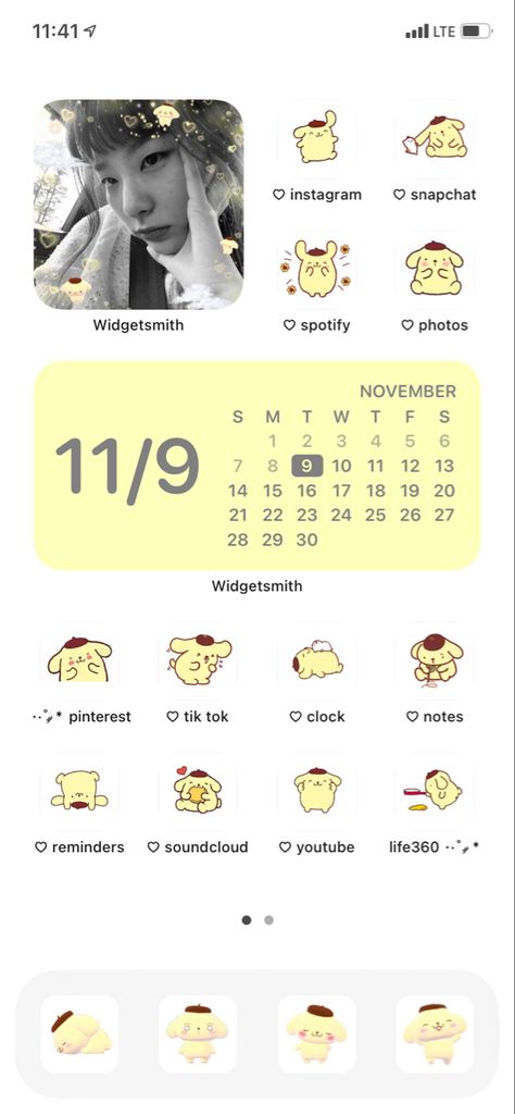 Pompom Purin Wallpaper Iphone, Pompompurin Iphone Layout, Pompompurin Phone Theme, Pompompurin Homescreen, Pompompurin Widget, Pompompurin Widgets, Cinnamon Role, Pompompurin Wallpaper, Ios Setup