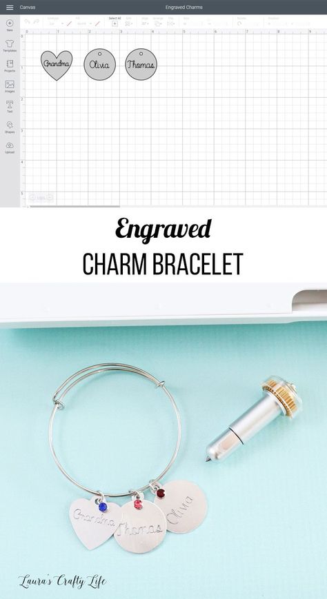 Engraved Charm Bracelet | Cricut Maker Engraving Tool. Learn how to make a personalized engraved charm bracelet for a beautiful custom gift. #ad #cricutcreated #laurascraftylife Cricut Help, Idee Cricut, Projets Cricut, Engraving Tools, Maker Project, Cricut Projects Beginner, Cricut Craft Room, Diy Cricut, Cricut Tutorials