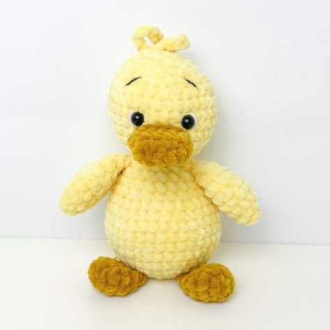 Crochet Duck - Free Crochet Pattern Crochet Pattern Stuffed Animal Free, No Sew Crochet Animal Patterns, Crochet Amigurumi Free Patterns Blanket Yarn, Crochet Duck Amigurumi Free Pattern, Cute Duck Crochet Pattern Free, Rose And Lily Amigurumi, Crochet Rubber Duck Pattern Free Amigurumi, Chunky Dinosaur Crochet, Amigurumi Free Pattern Dinosaur