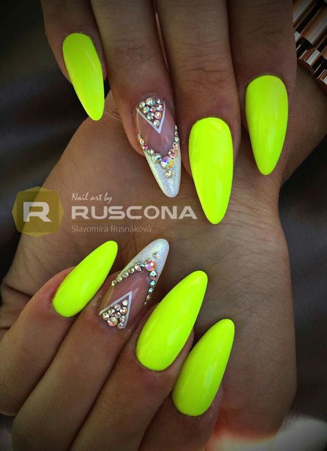 Their so bright!! Neon Nail Art Designs, Summer Nails Neon, Neon Yellow Nails, Mermaid Nail, Neon Nail Art, Neon Nail Designs, Neon Nail Polish, Nail Art Designs Images, White Tips