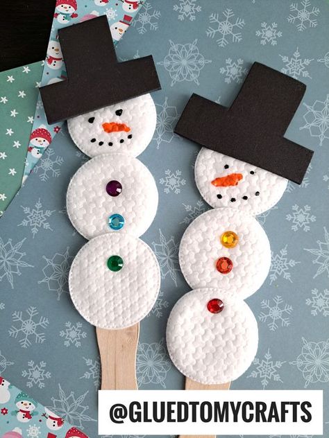 Easy Holiday Crafts For Preschoolers, Christmas Classroom Ideas Preschool, Simple Crafts For Kids Christmas, School Age Winter Crafts, Winter Activities Preschool Crafts, Easy Craft Christmas, Pre K Snowman Crafts, Winter Childrens Crafts, Snowman Crafts Toddlers