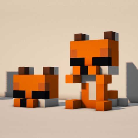 Minecraft Fox House Ideas, Cute Statues Minecraft, Minecraft Silly Builds, Cool Minecraft Designs, Minecraft Builds Animals, Minecraft Llama Statue, Minecraft Cute Animal Builds, Pig Statue Minecraft, Minecraft Animal Building Ideas