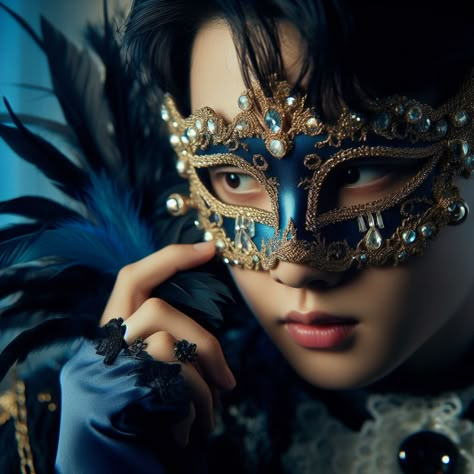 Masquerade Ball Masks For Men, Masquerade Ball Masks, Fancy Aesthetic, Exo Aesthetic, Exo Art, Ball Mask, Art Edit, Exo Fan Art, Asian Man