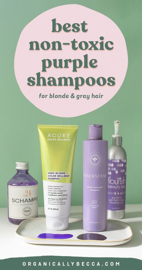 The Best (Natural & Non-Toxic!) Purple Shampoo Brands for Blonde & Gray Hair Blonde Gray Hair, Blonde And Gray Hair, Purple Shampoo For Blondes, Best Purple Shampoo, Purple Conditioner, Shampoo For Gray Hair, Grey Blonde Hair, Shampoo Brands, You're Worth It