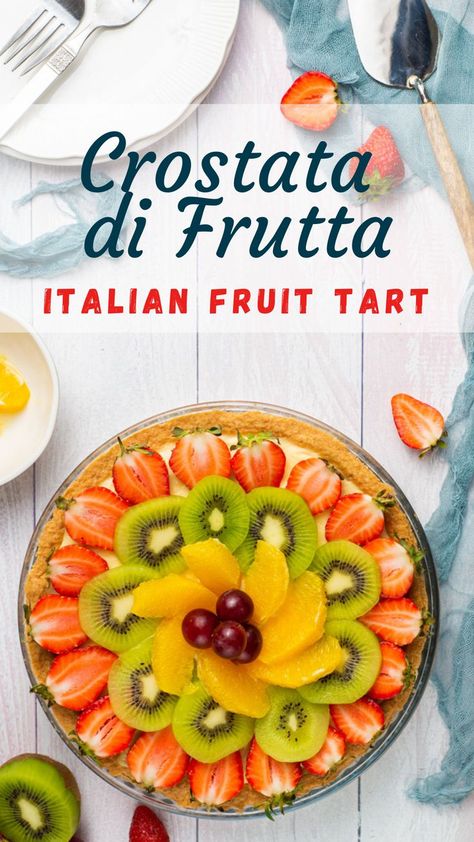 A Italian fruit tarte, known as Crostata di Frutta Simple Italian Desserts, Italian Desserts Recipes, Fruit Tart Recipe Easy, Tiramisu Italian, Desserts Italian, Italian Fruit, Desserts Simple, Italian Desserts Traditional, Masterchef Recipes