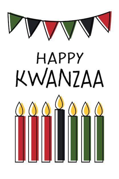 Candles Cute, African Christmas, Happy Kwanzaa, African American Culture, Simple Poster, Kwanzaa, Flag Bunting, Lets Celebrate, Holiday Celebration