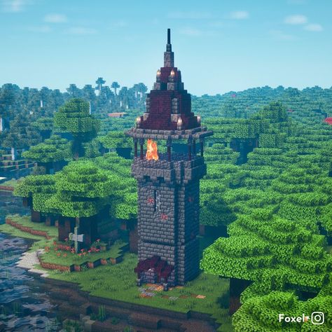 Minecraft Deep Slate Tower, Foxel Minecraft, Minecraft Towers, Savanna Biome, Minecraft Iron, Iron Farm, Minecraft Earth, Minecraft Shops, Minecraft Village