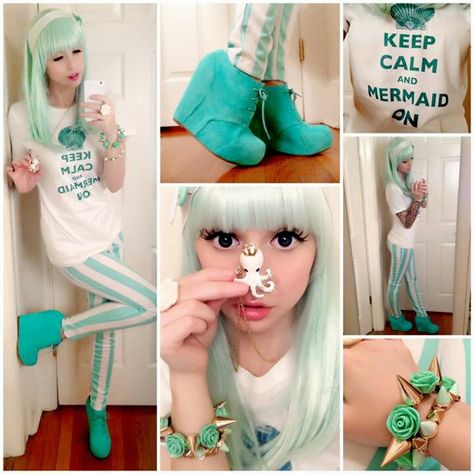 Pretty sure i need this whole outfit Harajuku Room, Alexa Poletti, Goth Rainbow, Bubblegum Goth, Planned Outfits, Fashion Animation, Casual Kawaii, Pastel Outfits, Bubble Goth