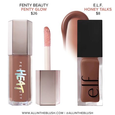 Fenty Beauty Fenty Glow Gloss Bomb Heat Universal Lip Luminizer + Plumper Dupes - All In The Blush Pillow Talk Lipstick, Makeup Needs, Makeup To Buy, Luminizer, Makeup Swatches, Benefit Cosmetics, Super Duper, Fenty Beauty, Lip Oil