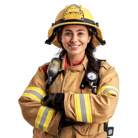 Photo a female firefighter stands wearin... | Premium Photo #Freepik #photo Business Professional Women, Professional Uniforms, Female Firefighter, Women Photography, Card Banner, Poster Invitation, Professional Women, Business Professional, Photography Women