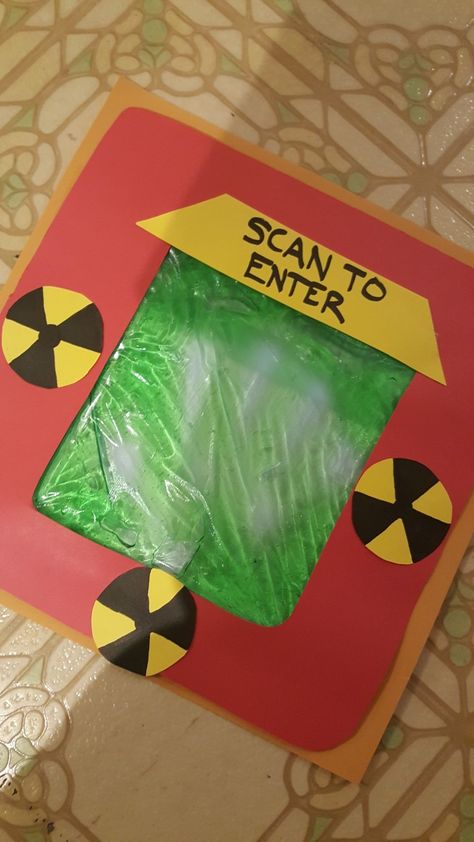 Scan to Enter with aloe Vera gel Science Party Decor, Science Dramatic Play, Scan To Enter, Science Vbs, Vbs Stellar, Geheimagenten Party, Space Vbs, Stellar Vbs, Science Lab Decorations