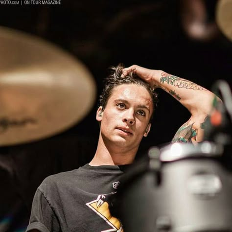 Nick Folio Bad Omens, Nick Folio, Crazy Bones, Tatto Boys, Noah Sebastian, Bad Omens, Hot Band, Alternative Metal, Drummers