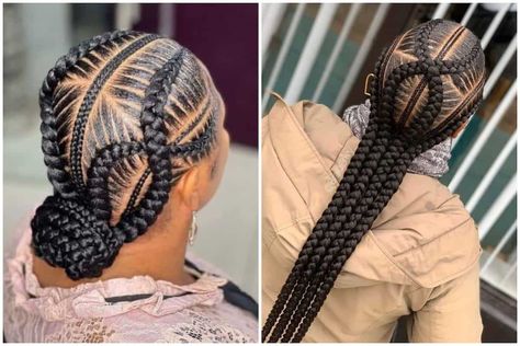 Stitch braids have become a common hairstyle among ladies. The style can be worn by women of all ages. Here are some few stitch ideas for your next hairstyle. Cornrows Stitch Braids For Black Women, Stitch Braids Updo Hairstyles, Alicia Keys Braids With 2 Buns, 4stitch Braids, Four Feedin Braids Styles, Four French Braids Hairstyles, Stich Braids Girl, 4-6 Stitch Braids Hairstyles, Feed In Braids For Black Women