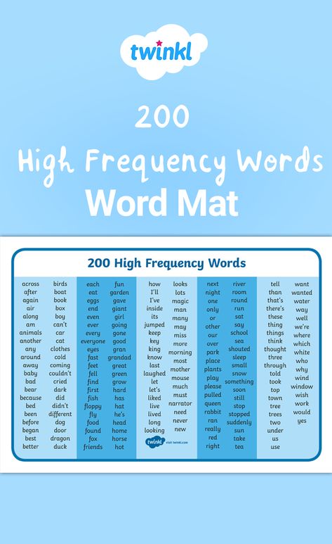 High frequency words are words that appear frequently within written material. This simple word mat features key vocabulary for this topic and is a great resource to keep on hand as a prompt and spelling reference during independent writing tasks and other activities. Sign up to Twinkl to download!   #wordmat #words #highfrequencywords #english #literacy #education #school #teach #teachingresources #teachingideas #twinkl #twinklresources #phonics #sounds #handwriting #writingprompts Book Boat, Esl Reading, Phonics Sounds, Literacy Lessons, Vocabulary Games, Bilingual Education, Education School, 2nd Grade Reading, French Language Learning