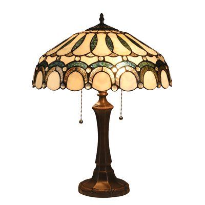 Astoria Grand Dowdell Tiffany 2 Light Victorian 22" Table Lamp Victorian Table Lamp, Victorian Table Lamps, Stained Glass Desk Lamp, Stained Glass Lamps Victorian, Green Tiffany Lamp, Stained Glass Table Lamps, Stained Glass Table Lamps Round, Victorian Table, Red Tiffany Lamp