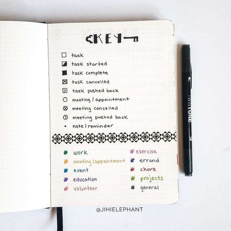 A Bullet Journal for Bujo Beginners | 10-Day Challenge | Elizabeth Journals Bullet Journal First Page Ideas, Journal First Page Ideas, First Page Ideas, Bullet Journal Tools, Journal First Page, Bullet Journal First Page, Simple Bullet Journal, Bullet Journal Collections, Journal Key