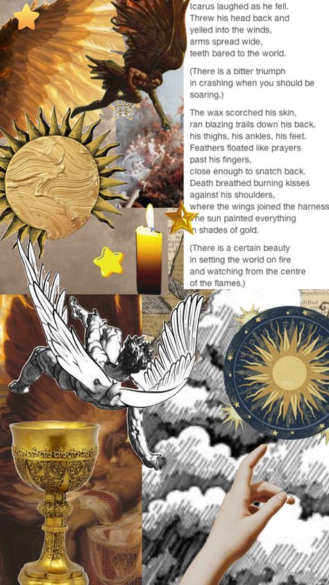 Icarus Laughed As He Fell Poem, Icarus Laughed As He Fell, Lua Wallpaper, Mythology Quotes, Icarus Falling, Greek Mythology Quotes, The Fall Of Icarus, Type Of Aesthetics, Greek Aesthetic