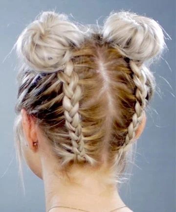 Braided Headband, 11 Surprisingly Easy Braids for Short Hair - (Page 12) Easy Braids For Short Hair, Braided Space Buns, Latest Braided Hairstyles, Gorgeous Braids, Rave Hair, Double Dutch, Short Hair Bun, Fest Outfits, Space Buns