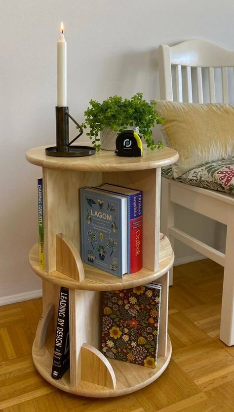 Diy Round Bookshelf, Diy Revolving Bookcase, Rotating Book Shelf, Diy Kid Bookshelf, Diy Baby Bookshelf, Diy Rotating Bookshelf, Childrens Book Storage, Diy Kids Bookshelf, Diy Reading Nook