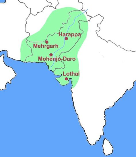 Map of Extent of Indus Valley / Harrapan Civilization Indus River, Bronze Age Civilization, Mohenjo Daro, Nepal Art, Indian Subcontinent, Indus Valley, Indus Valley Civilization, Ancient Civilization, India Map