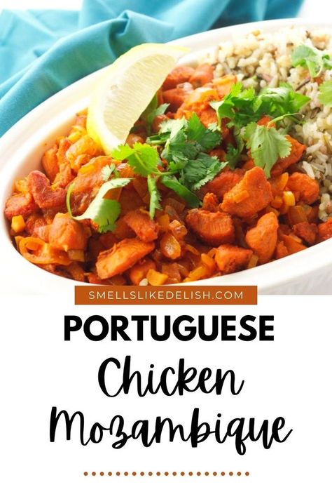 Inject excitement into your dinner routine with this fiery, flavorful Chicken Mozambique. Tender chicken bathed in a vibrant, citrusy sauce that's packed with bold, tantalizing flavors. Serve it over rice or with crusty bread to soak up every delicious drop! Chicken Mozambique, Chicken Piri Piri, Portuguese Chicken, Piri Piri Sauce, Peri Chicken, Chicken Kiev, Peri Peri Chicken, 30 Minute Meals Easy, Piri Piri