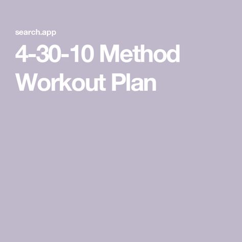 4-30-10 Method Workout Plan 4 30 10 Method, 4 30 10 Method Workout, Viral On Tiktok, Ways To Burn Fat, Health Journey, Burn Fat, Home Gym, Fat Burning, Gym