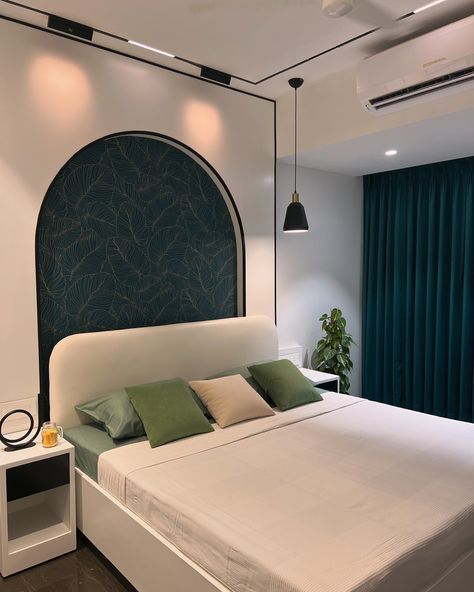 The AURORA Love the Shade? Guest bedroom designed in a way which calms the mood of everyone. The Olive Green shade is just the best pick for it. Designed & Executed : @neharathod13 Wallpaper : @marshallswallcoverings Furnishing : @akeshafurnishing Decor : @ikea.india @homecentreindia Lights : @litomatic_tech @s2b2lighting #bedroom #bedroomdecor #bedtime #headboard #interior #homedecor Olive Furniture Bedroom, Olive Green Room Ideas Bedrooms, Olive Green Room, Olive Green Rooms, Olive Green Bedroom, Ikea India, Green Room Ideas Bedroom, Green Bedroom Furniture, Amazing Bedroom Designs