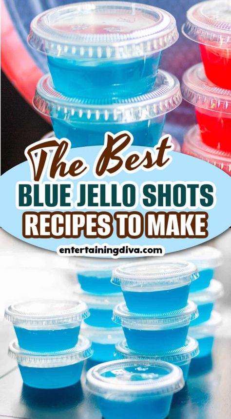 Jello Shots Blue Curacao, Blue Jello Shots Vodka, Blue Curacao Jello Shots, Shots With Coconut Rum, Berry Blue Jello Shots, Hawaiian Jello Shots, Malibu Jello Shots, Blue Hawaiian Jello Shots, Pina Colada Jello Shots