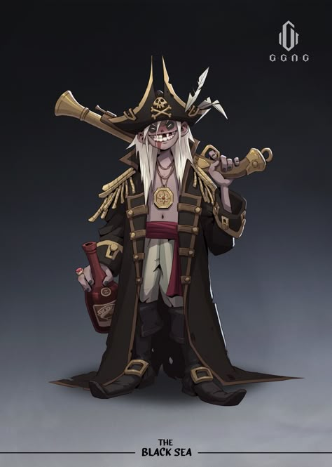 ArtStation - 海盗, WANG ZIHAN Medieval Character Design, Sea Of Stars, Pirate Art, Space Pirate, Game Concept Art, Dungeons And Dragons Homebrew, Story Characters, Dnd Characters, Creature Design