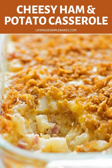 Creamy Cheesy Potatoes, Ham And Potato Casserole, Party Potatoes, The Girl Who Ate Everything, Cheesy Ham, Cheesy Potatoes, Corn Flakes, Köstliche Desserts, Easy Casserole