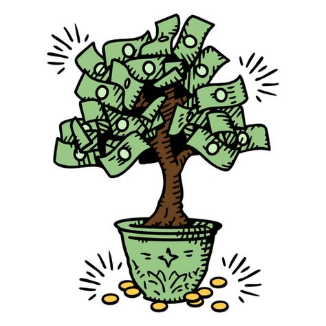 Money tree finances icon PNG Design Money Tree Illustration, Money Design Art Graphic Designers, Money Tree Drawing, Money Tree Tattoo, Burning Money, Vector Art Girl, Money Design Art, Money Illustration, Money Logo