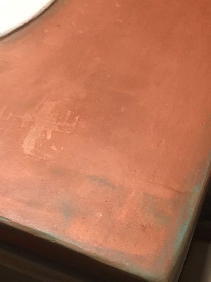 copper countertops under 20 what , bathroom ideas, concrete countertops, countertops, how to, painting Copper Countertops, Diy Concrete Counter, Copper Counter, Kitchen Remodel Countertops, Formica Countertops, Kitchen Countertop Materials, Copper Diy, American Decor, Interior Painting