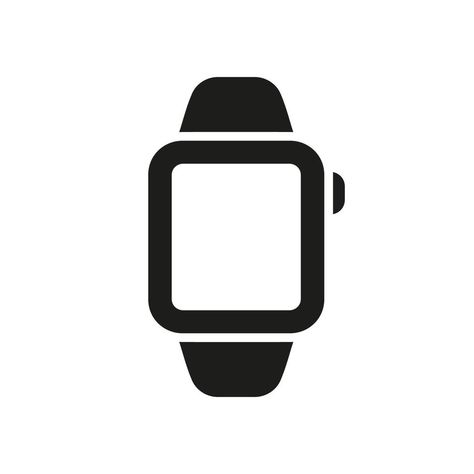 Square Electronic Wearable Smartwatch with Screen Glyph Pictogram. Smartwatch Silhouette Icon. Watch with Wireless Technology Symbol. Wristwatch Device. Isolated Vector Illustration. Technology Symbol, Simple Illustration, Wearable Device, Wireless Technology, Graphic Arts, Glyphs, App Icon, Smartwatch, Smart Watch