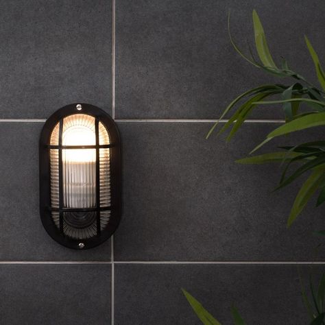 Carnforth IP44 Bulkhead Wall Light in Black Bulkhead Wall Light, Bulkhead Light, Outdoor Flush Mounts, Indoor Wall Lights, Outdoor Light, The Glow, Wall Light Fixtures, Wall Spaces, Outdoor Wall