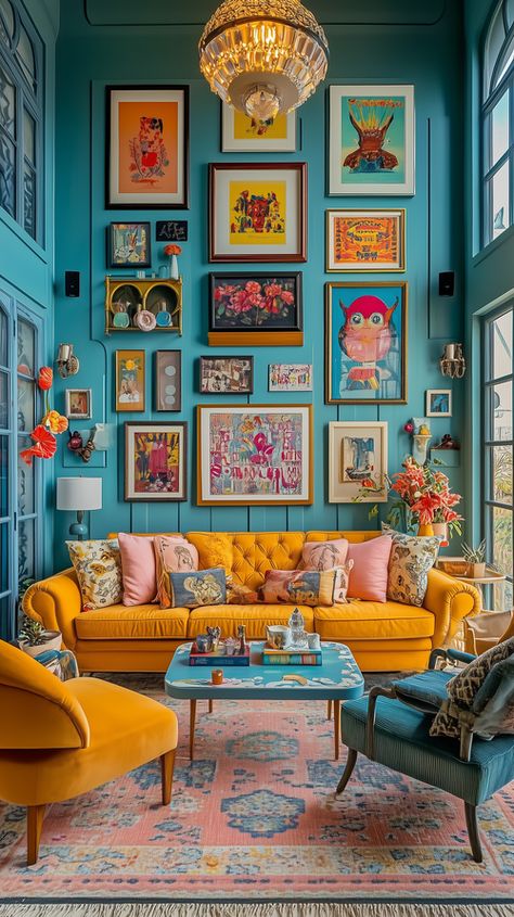 Transform Your Space: Top 10 Affordable Home Decor Trends for Gen Z in 2025 — Living Bright Interiors Colors For Creative Spaces, Maximalist 70s Decor, Side Room Ideas, Painting Small Spaces, 80s Remodel, Colorful Home Aesthetic, Eccentric Home Decor, Colorful Houses Interior, Living Room Bold Colors