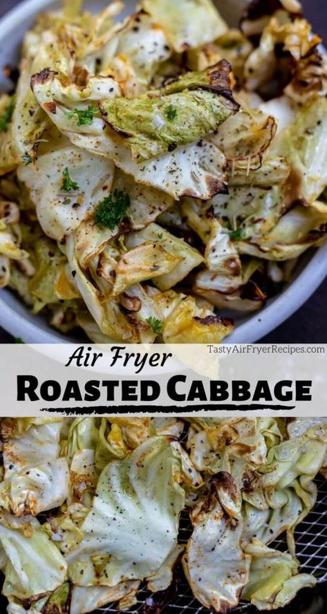 Air Fryer Cabbage, Fryer Cabbage, New Air Fryer Recipes, Air Fried Food, Roasted Cabbage, Air Fryer Oven Recipes, Cabbage Recipe, Air Fry Recipes, Cooked Cabbage