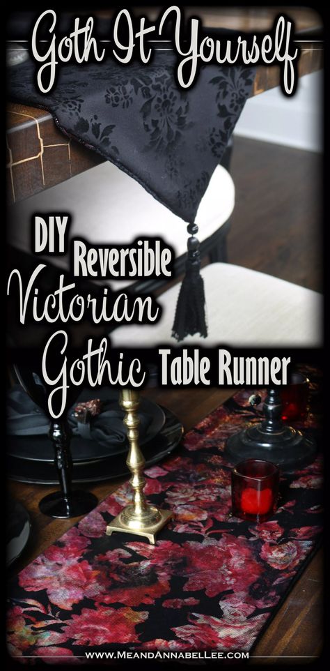 Gothic Sewing, Goth It Yourself, Gothic Table, Gothic Crafts, Diy Gothic, Roses Gothic, Gold Serving Tray, Gothic Jewelry Diy, Annabel Lee