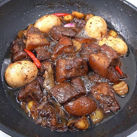 Pork Adobo with Egg | egg, pork meat, adobo, Adobo | Pork Adobo with Egg | By 365 Days Pinoy Food Adobo Pork Filipino, Adobo Pork Filipino Recipe, Filipino Adobo Pork, Adobo Picture, Adobo Pork, Famous Chicken Adobo, Egg Egg, Philippine Cuisine, Pork Adobo