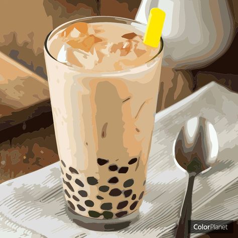 Boba Tea Painting, Boba Painting, Tea Painting, Sweets Art, Disney Character Drawings, Character Drawings, Candle Table Decorations, Food Artwork, Pop Up Art